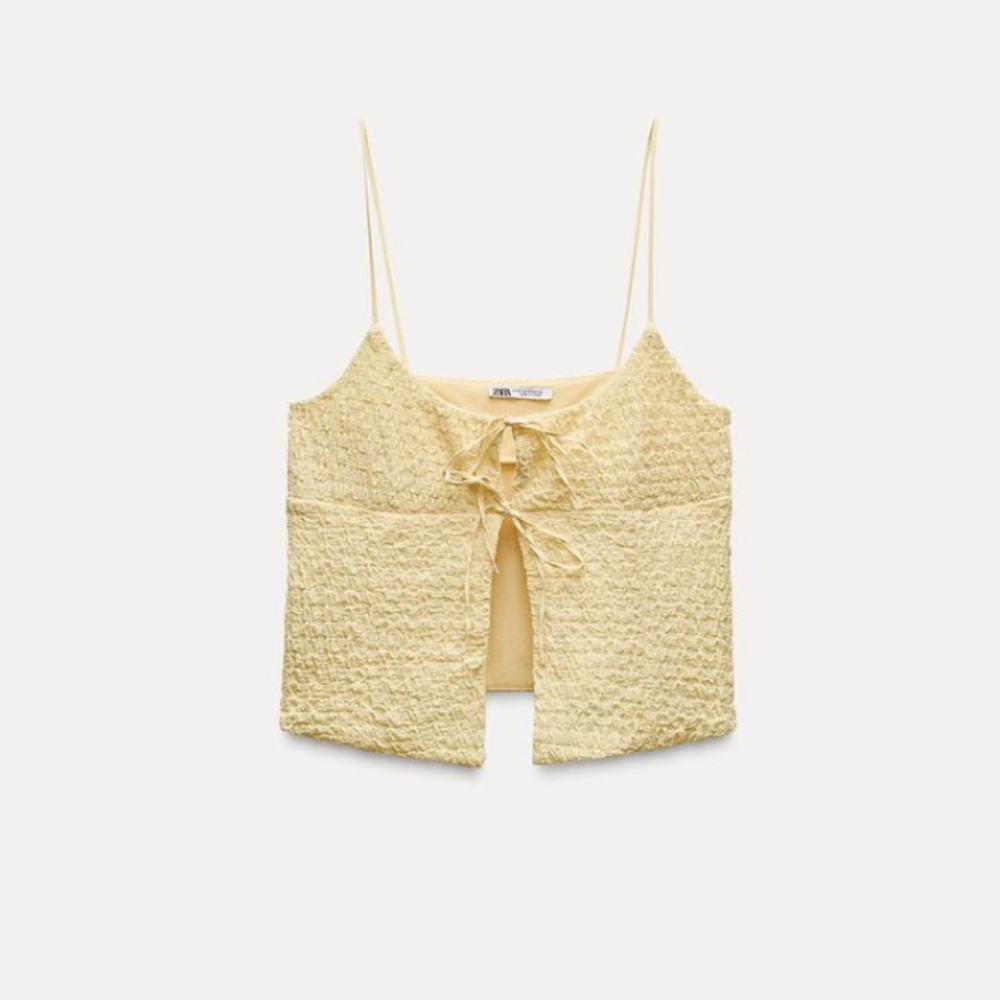 Zara Ruffled Texture Crop Top - Size S - NWT